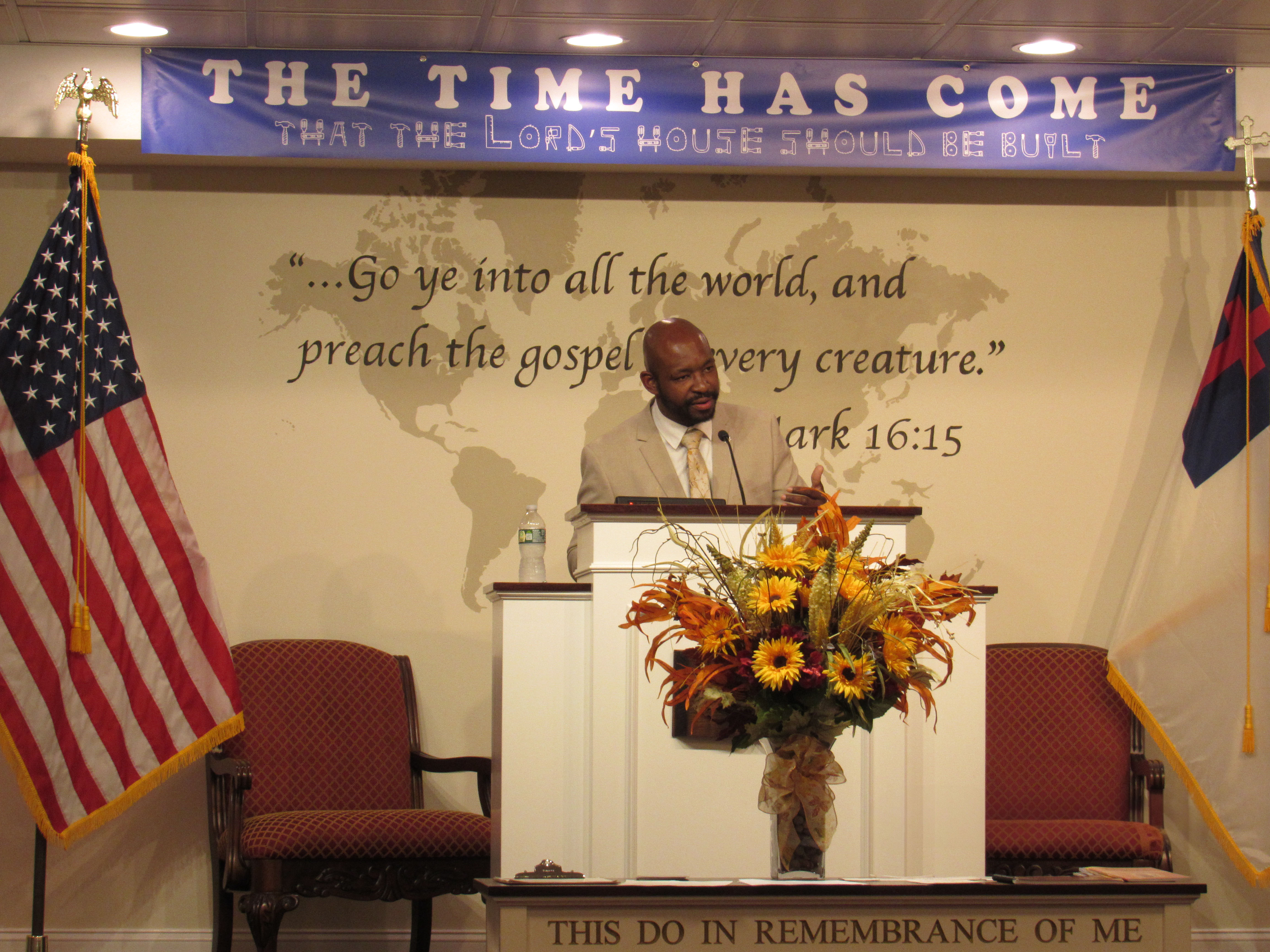 Pastor Tyrone Walker preaching